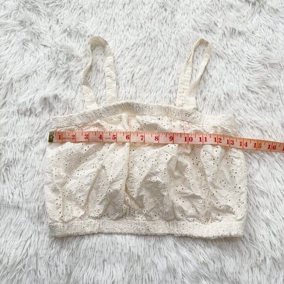Women Madewell Eyelet Crop Tank Crop Top in Light House Size Medium - Picture 3 of 8